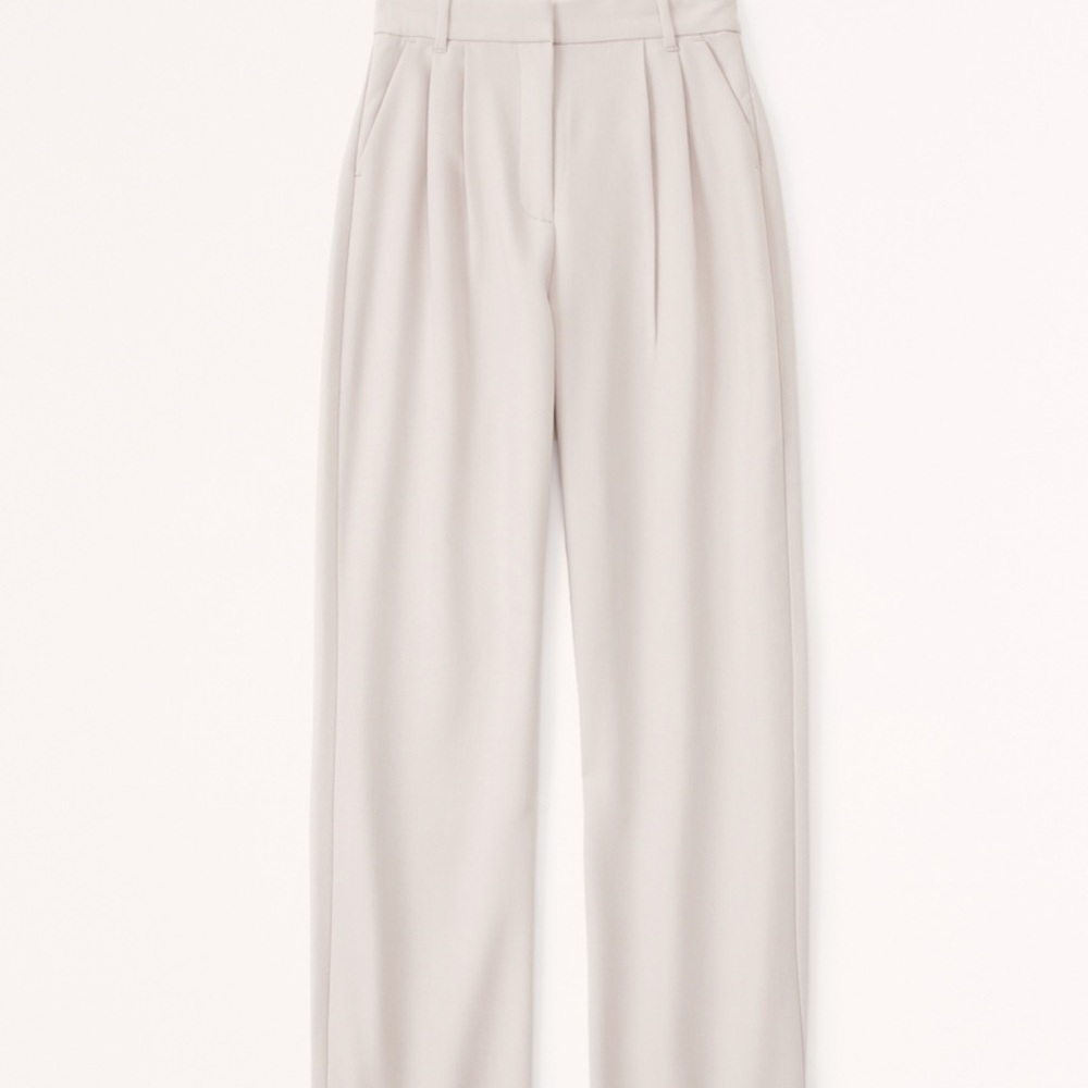 Abercrombie Sloan Cream High-Waisted Trousers